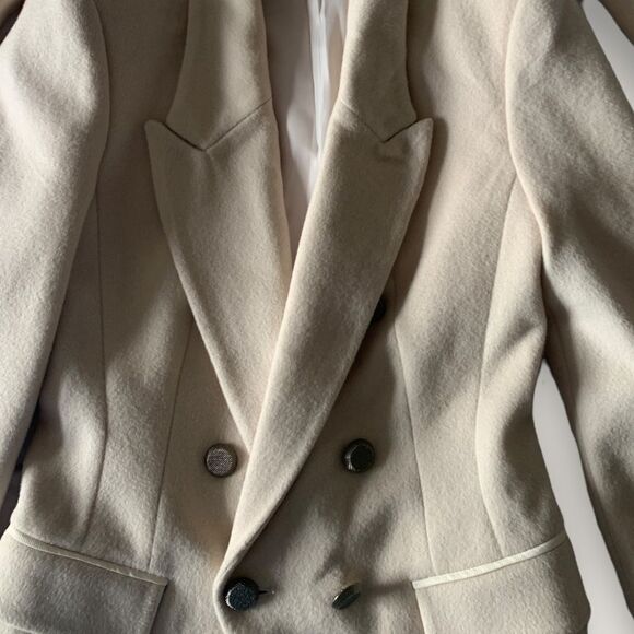 Removable Fur 💯 wool Slim Fit Lux Jacket Fashion Blazer Size XS - Picture 7 of 16